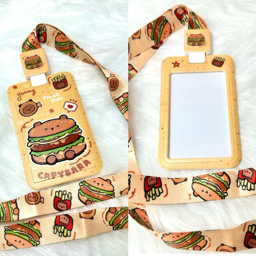 Capybara Burger - ID Card Holder & Lanyard