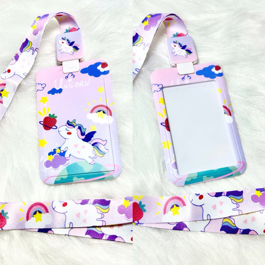 Unicorn Purple - ID Card Holder & Lanyard