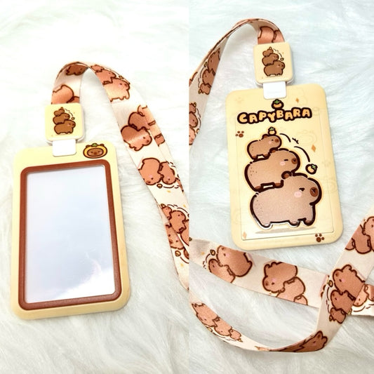 Capybara Family - ID Card Holder & Lanyard