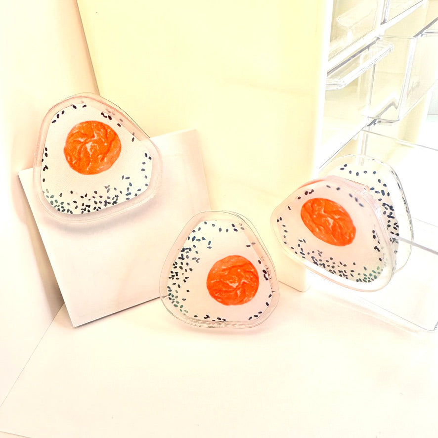 Rice Ball Orange - 1 pc Double Sided Clip