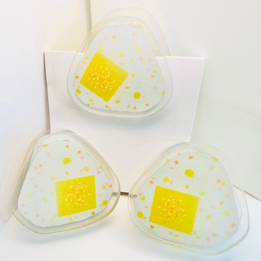 Rice Ball Yellow - 1 pc Double Sided Clip