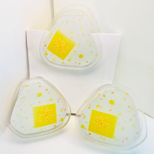 Rice Ball Yellow - 1 pc Double Sided Clip