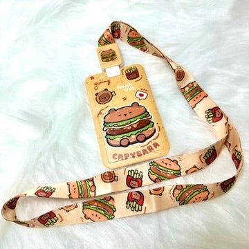 Capybara Burger - ID Card Holder & Lanyard